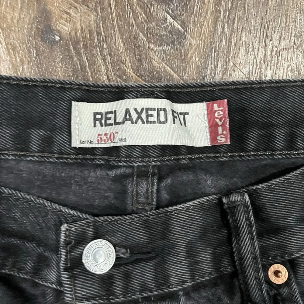 Levis 550 Relaxed Fit Jeans Mens 36x36 Black Denim Tapered Leg Y2K 2000s